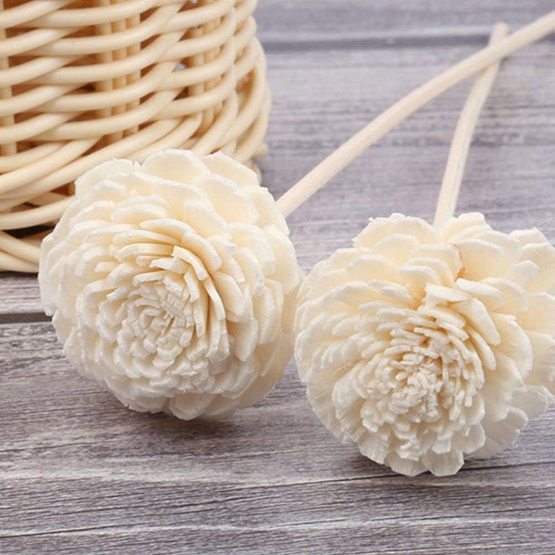 klarako Flower Aroma Diffuser Sticks Reed Diffuser Sticks Wood Rattan Reed Sticks Essential Oil Aroma Diffuser Sticks for Diffuser Glass Bottles 5pcs (Pattern 3) Diffuser Sticks Refill - Image 1