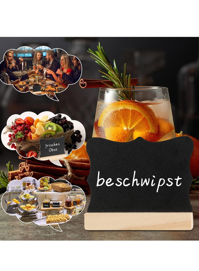 KASTWAVE 10-pack لافتات سبورة صغيرة مع حوامل - سبورات صغيرة لبطاقات البوفيه وبطاقات المكان - مثالية لحفلات الزفاف وأعياد الميلاد - Image 4