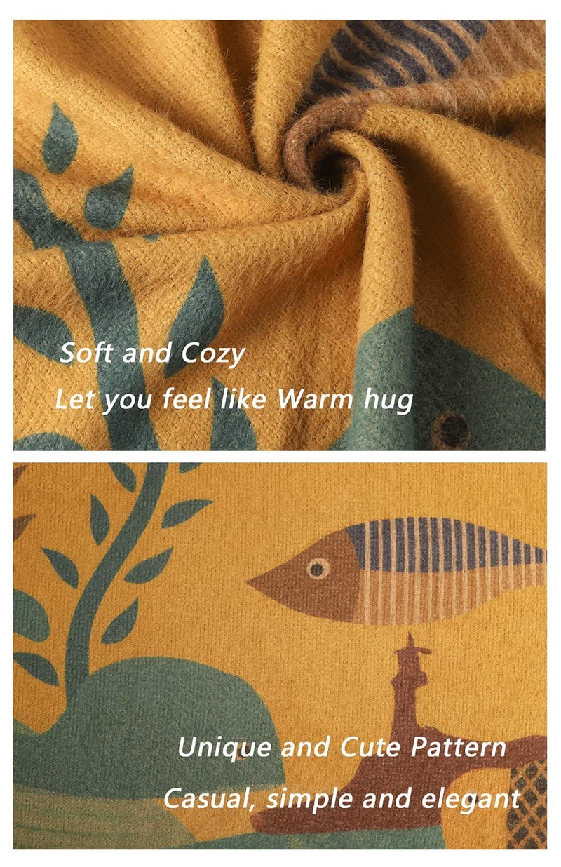 YESNO Women Christmas Sweater Graphic Printed Oversized Pullover Sweaters Casual Loose Knit Tops 3XL S01 CR19 - Image 4