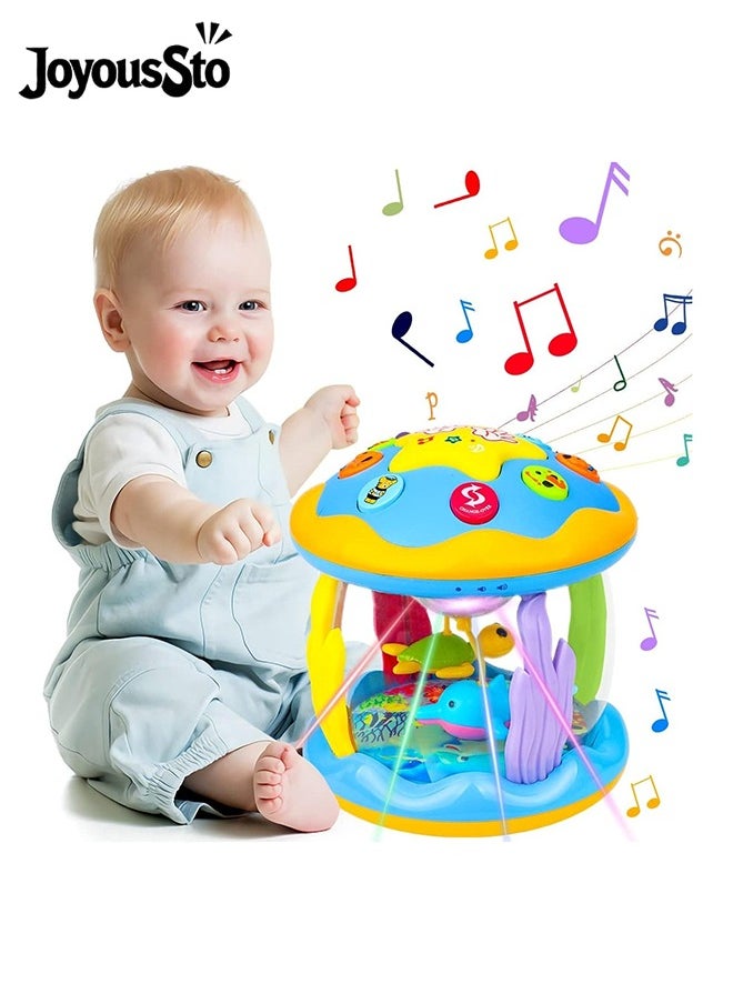 JoyousSto - Baby Toys 6 to 12 Months - Musical Learning Infant Toys 1+ Age Babies Ocean Rotating Light Up Toys for Toddlers 1+ Age Boys Girls Baby Gifts Blue - Image 1