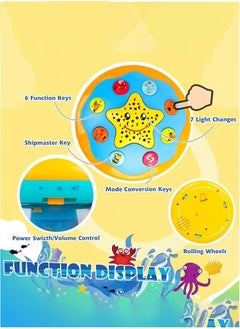JoyousSto Baby Toys 6 to 12 Months - Musical Learning Infant Toys 1+ Age Babies Ocean Rotating Light Up Toys for Toddlers 1+ Age Boys Girls Baby Gifts Blue  - Image 2