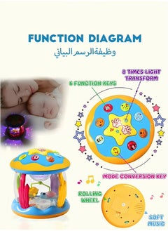 JoyousSto Baby Toys 6 to 12 Months - Musical Learning Infant Toys 1+ Age Babies Ocean Rotating Light Up Toys for Toddlers 1+ Age Boys Girls Baby Gifts Blue  - Image 3