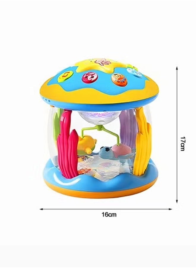 JoyousSto - Baby Toys 6 to 12 Months - Musical Learning Infant Toys 1+ Age Babies Ocean Rotating Light Up Toys for Toddlers 1+ Age Boys Girls Baby Gifts Blue - Image 1