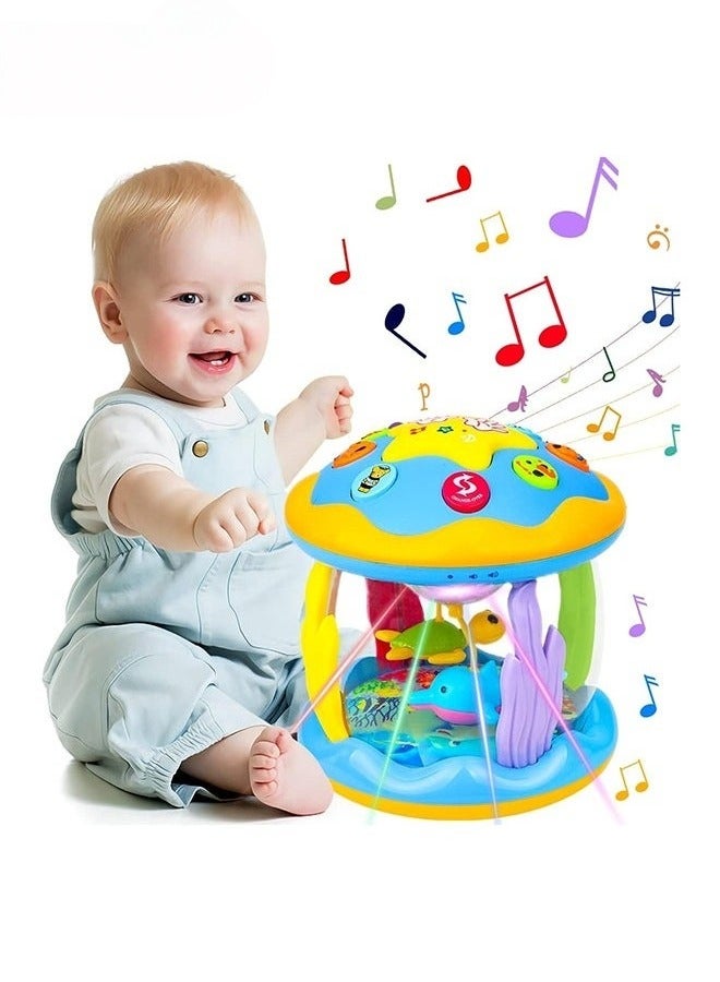 Baby Toys 6 to 12 Months - Musical Learning Infant Toys 1+ Age Babies Ocean Rotating Light Up Toys for Toddlers 1+ Age Boys Girls Baby Gifts Blue  - Image 1
