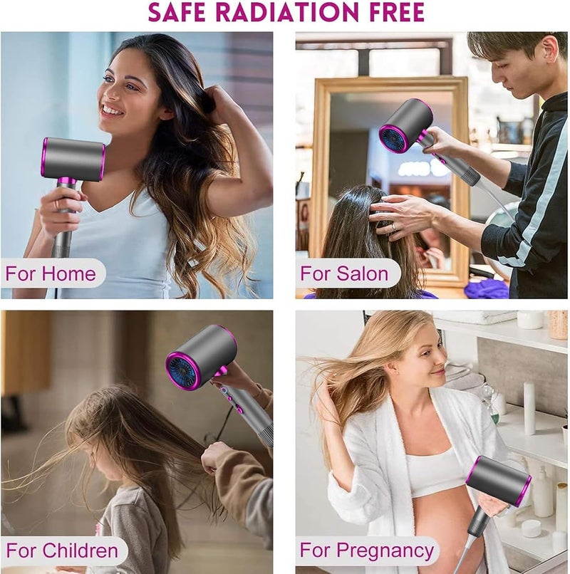 RWRW Ionic Hair Dryer,2400W Blow Dryer for Women & Men with Diffuser & Concentrator,Constant Temperature Care,Low Noise,Frizz-Free Shine,Fast-Drying Dryer for Salon Use Travel & Home(White) - Image 2