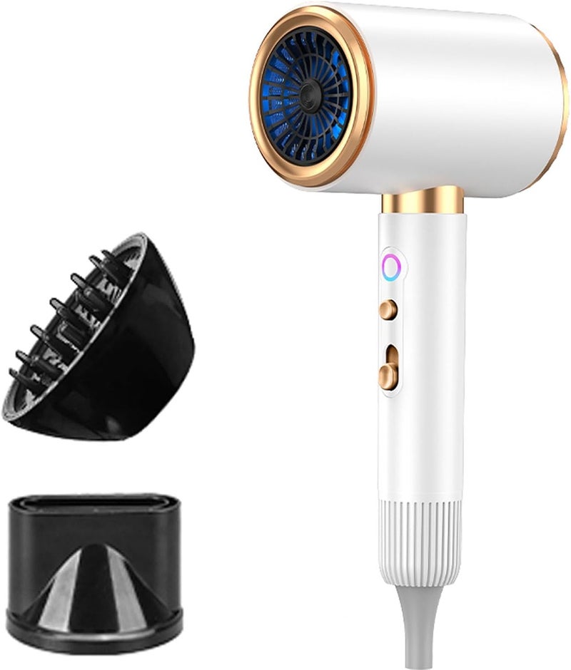 RWRW Ionic Hair Dryer,2400W Blow Dryer for Women & Men with Diffuser & Concentrator,Constant Temperature Care,Low Noise,Frizz-Free Shine,Fast-Drying Dryer for Salon Use Travel & Home(White) - Image 1