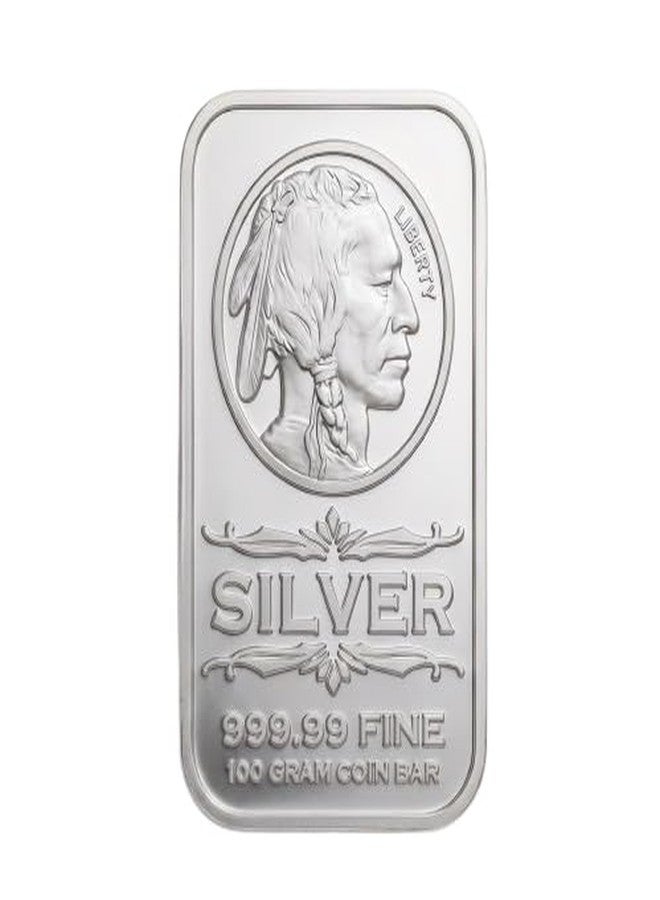 Flipster 100 Grams - American Indian Head & Eagle Shield Design | USA Fantasy Style Silver-Plated Coin Bar - Image 1