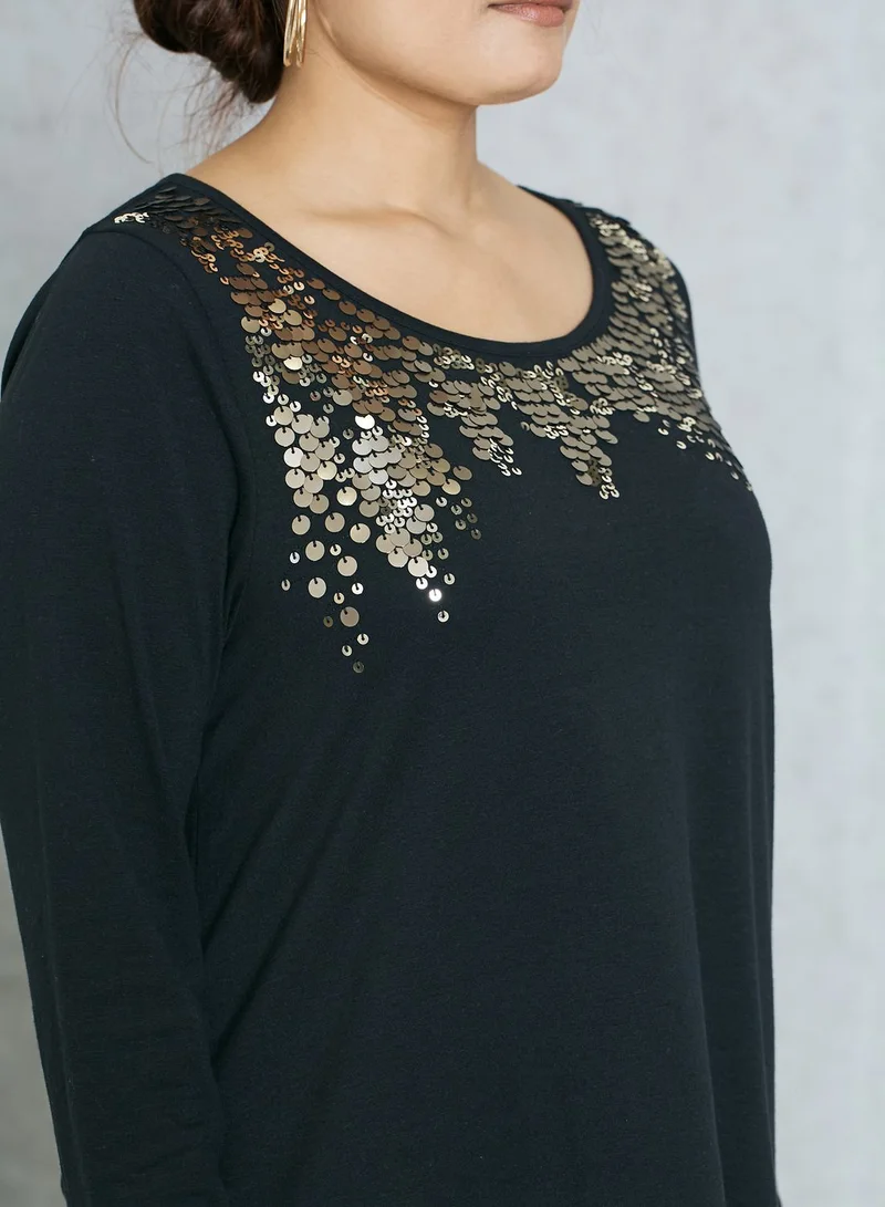 EVANS Sequin Top