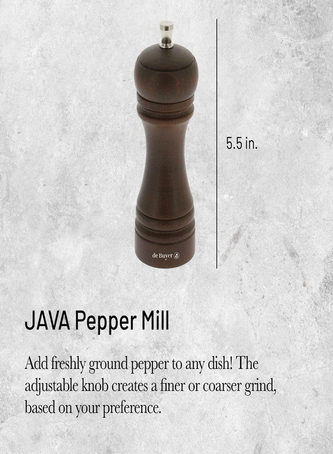de Buyer JAVA Pepper Mill, Dark - 5.5” - Stainless Steel & Beechwood - Includes Knob to Adjust Grind Size - Corrosion Resistant - Made in France - Image 2