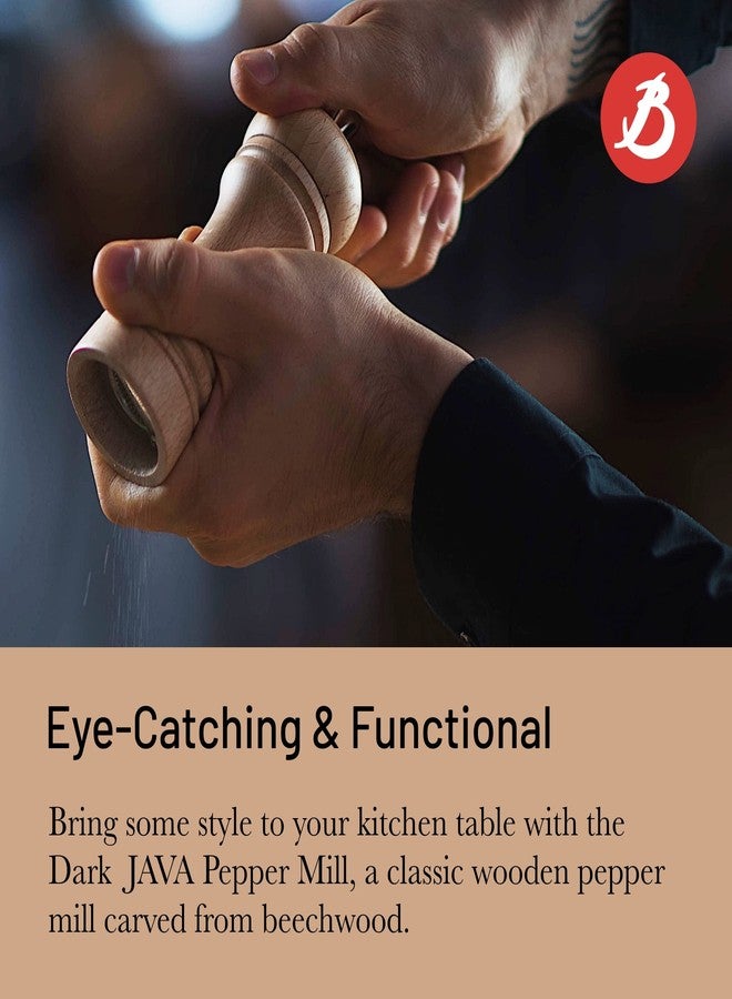 de Buyer JAVA Pepper Mill, Dark - 5.5” - Stainless Steel & Beechwood - Includes Knob to Adjust Grind Size - Corrosion Resistant - Made in France - Image 3