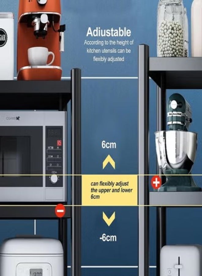 DMG TECH 4-Tier Adjustable Rolling Storage Rack | 480KG Max Load | Carbon Steel Kitchen Shelf with Wheels – UAE Home & Office Organizer - Image 3