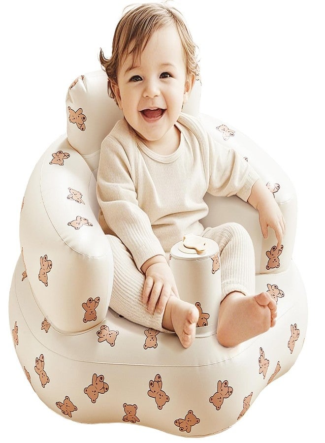 MOSPROS Baby Floor Seat for Sitting – Inflatable Blow-Up Chair for Infants 3-36 Months – Built-in Air Pump, Multicolor Baby Sofa Seat - Image 1