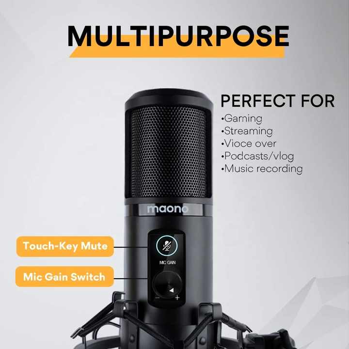Streaming Microphone – Condenser Mic for PC – Professional Sound Capture, Anti-Vibration Shock Mount, Pop Filter Kit Included, Ideal for Podcasting & Recording  - Image 4