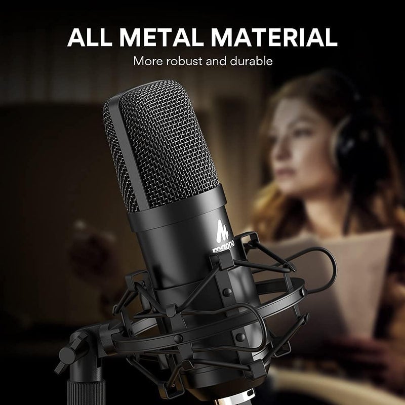 Streaming Microphone – Condenser Mic for PC – Professional Sound Capture, Anti-Vibration Shock Mount, Pop Filter Kit Included, Ideal for Podcasting & Recording  - Image 2