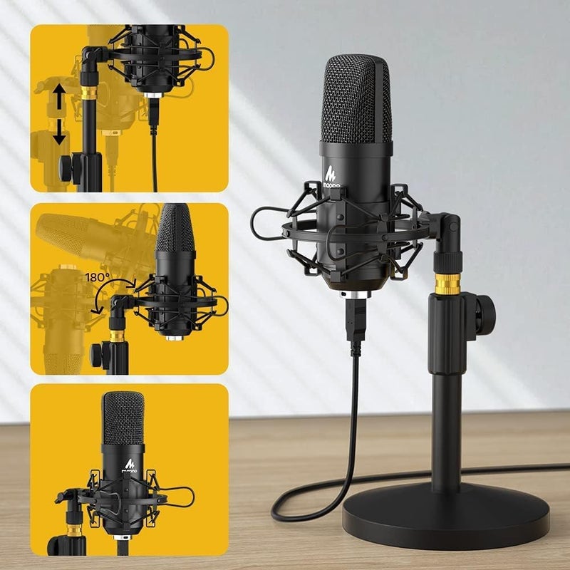 Streaming Microphone – Condenser Mic for PC – Professional Sound Capture, Anti-Vibration Shock Mount, Pop Filter Kit Included, Ideal for Podcasting & Recording  - Image 1