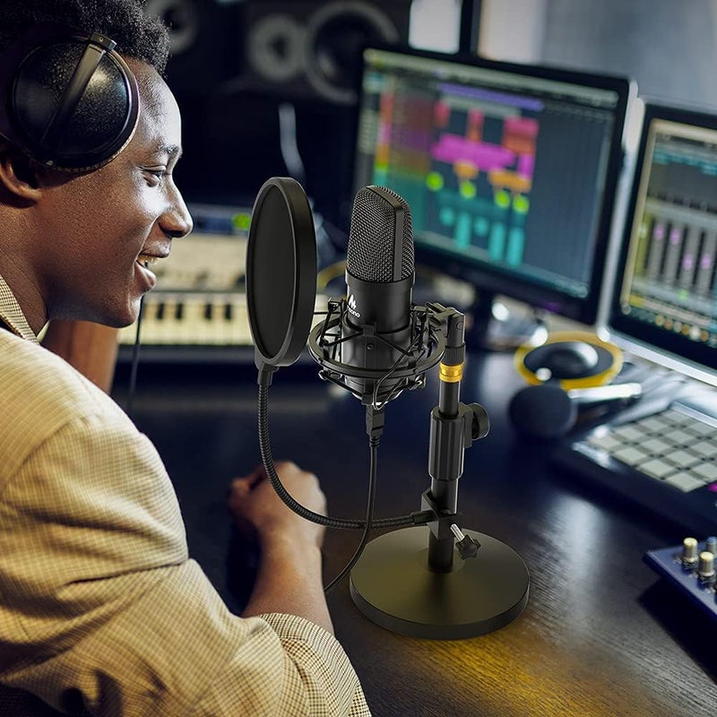 Streaming Microphone – Condenser Mic for PC – Professional Sound Capture, Anti-Vibration Shock Mount, Pop Filter Kit Included, Ideal for Podcasting & Recording  - Image 3