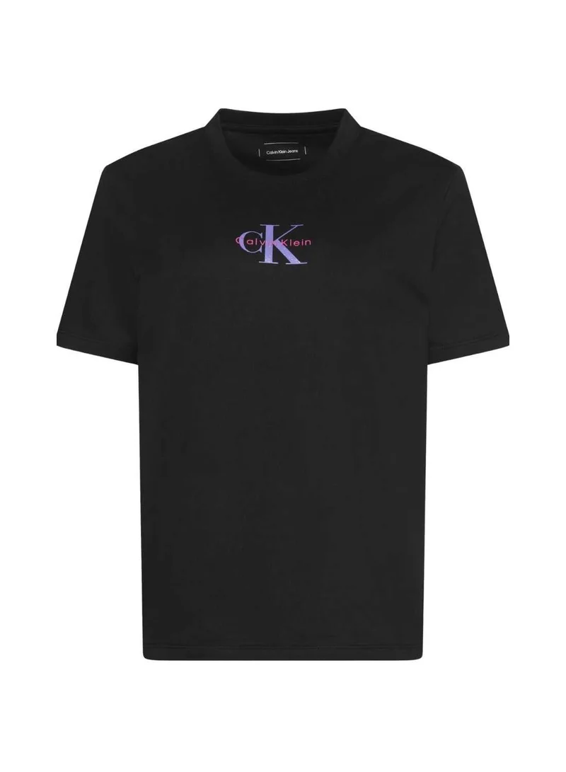 Calvin Klein Jeans Black Monogram Logo Tee for Women | Best Price UAE