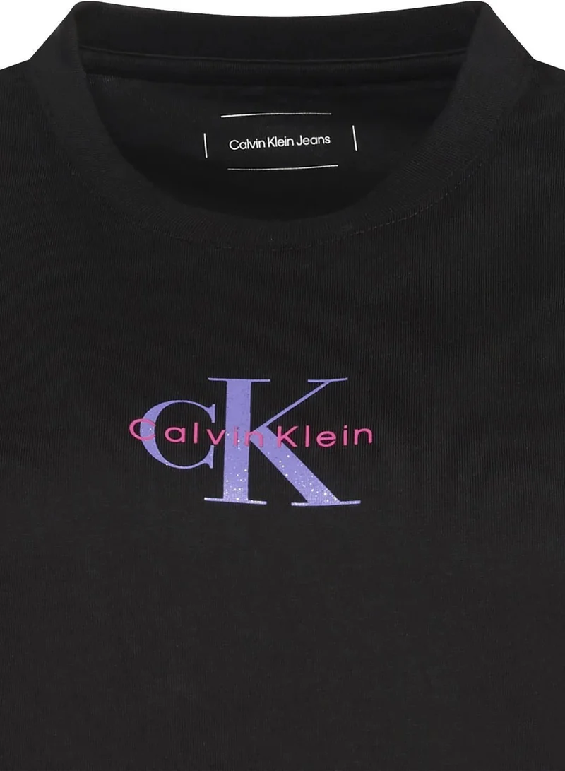 Calvin Klein Jeans Black Monogram Logo Tee for Women | Best Price UAE