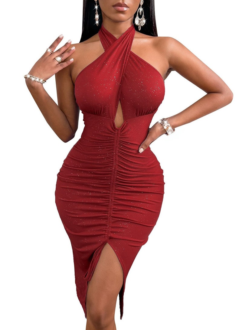 Loquat Fashionable Beautiful Atmosphere Female Dress Red - Image 1