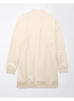 American Eagle Oversized Fleece Mock Neck City Graphic Mini Dress  - Image 4