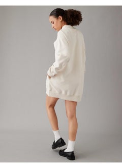 American Eagle Oversized Fleece Mock Neck City Graphic Mini Dress  - Image 2