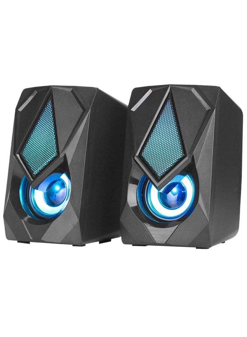 XTRIKE ME SK402 2.0 Stereo RGB Gaming Speakers - Output Power 3W X2 - Connect With AUX 3.5MM + USB For Power - Image 1