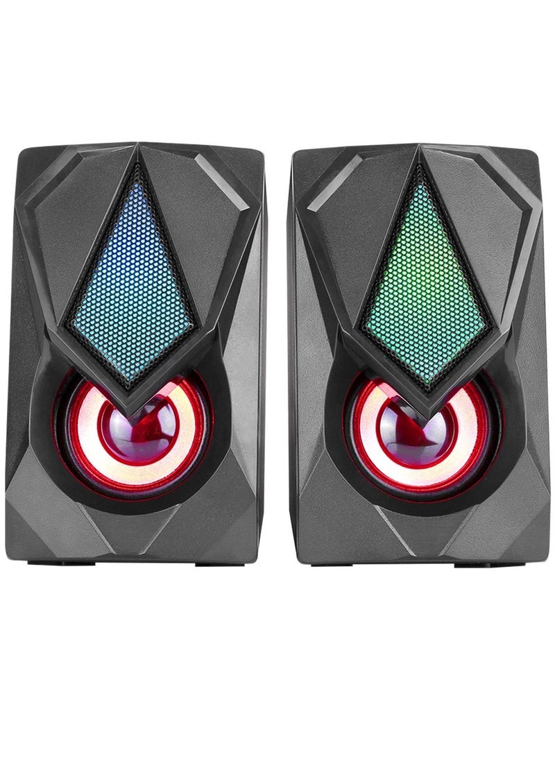 XTRIKE ME SK402 2.0 Stereo RGB Gaming Speakers - Output Power 3W X2 - Connect With AUX 3.5MM + USB For Power - Image 3
