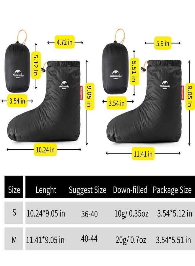 windhike Naturehike Ultralight Winter Goose Down Booties, Camping Warm & Cozy Down Sleeping Socks for Men & Women, Down Filled Slipper Boots with Storage Bag (M-Black) - Image 2