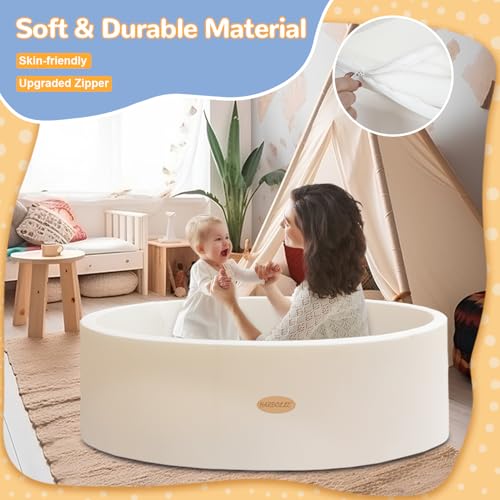 HARBOLLE Baby Ball Pit 472 Soft Round Memory Foam Ball Pits NOT Included Balls Indoor Outdoor Playpen for Babies Toddlers Kids Great Gift for Girls Boys White - Image 5