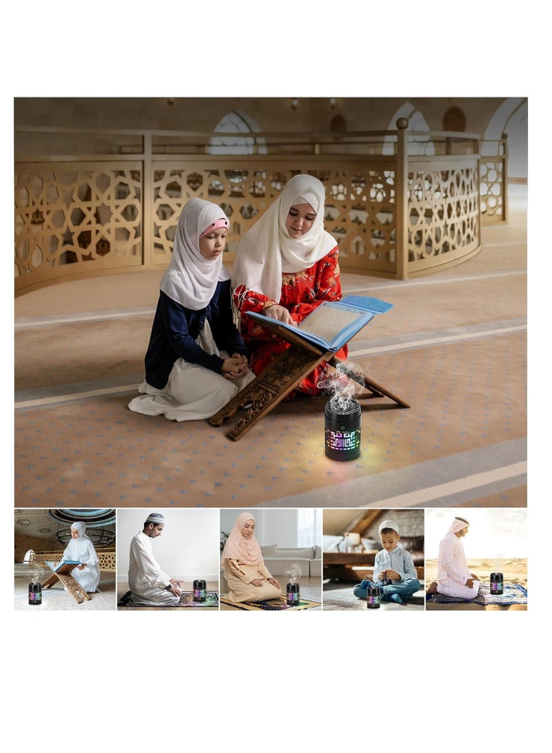 Houmt Bakhoor Burner with Quran Speaker (2 in 1), Mini Incense Burner Aroma Diffuser and Bluetooth Quran Speaker, Rechargeable Electric Bakhoor Burner for Home and Office (Cylindrical Mini) - Image 3