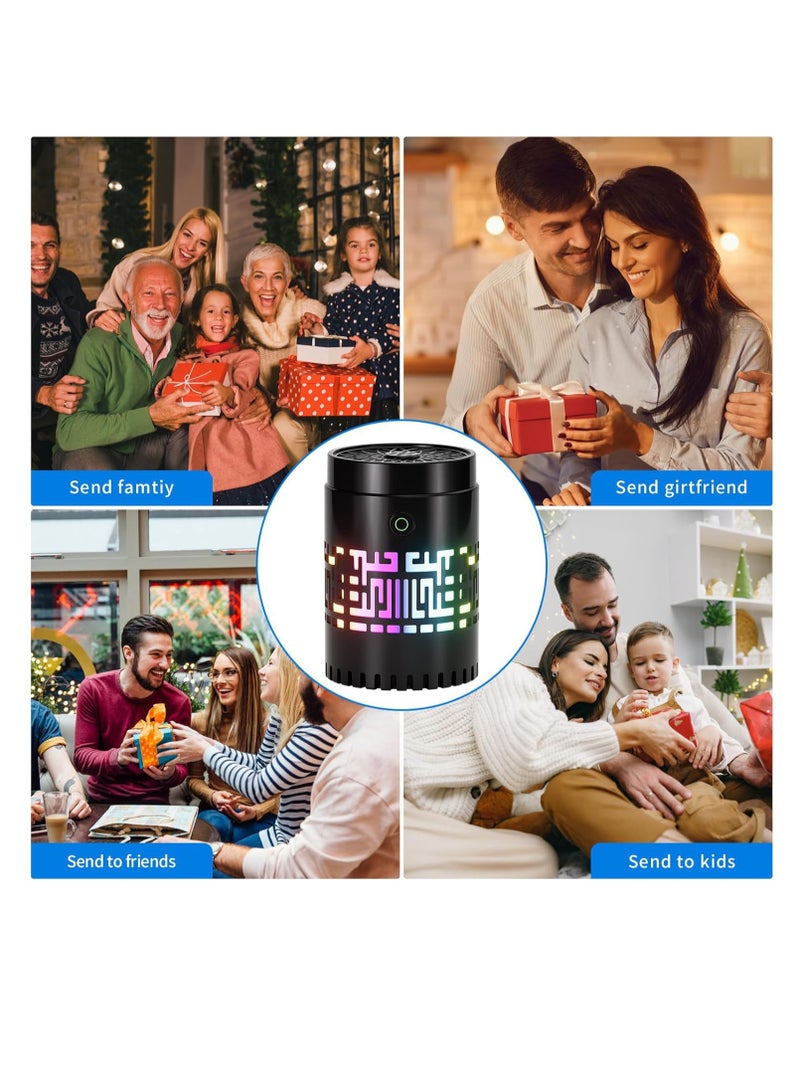 Houmt Bakhoor Burner with Quran Speaker (2 in 1), Mini Incense Burner Aroma Diffuser and Bluetooth Quran Speaker, Rechargeable Electric Bakhoor Burner for Home and Office (Cylindrical Mini) - Image 4