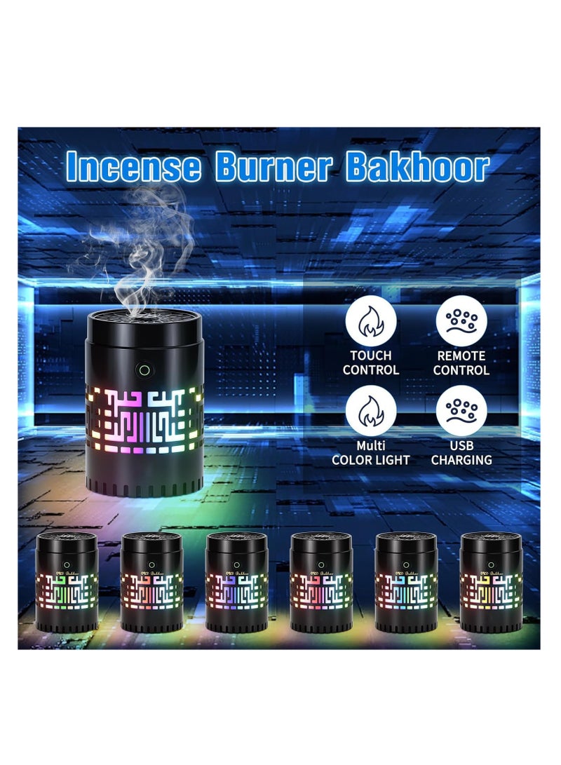 Houmt Bakhoor Burner with Quran Speaker (2 in 1), Mini Incense Burner Aroma Diffuser and Bluetooth Quran Speaker, Rechargeable Electric Bakhoor Burner for Home and Office (Cylindrical Mini) - Image 5