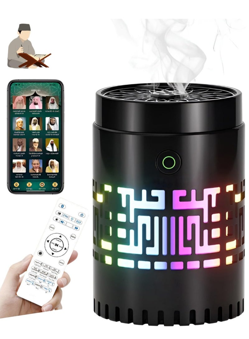 Houmt Bakhoor Burner with Quran Speaker (2 in 1), Mini Incense Burner Aroma Diffuser and Bluetooth Quran Speaker, Rechargeable Electric Bakhoor Burner for Home and Office (Cylindrical Mini) - Image 1