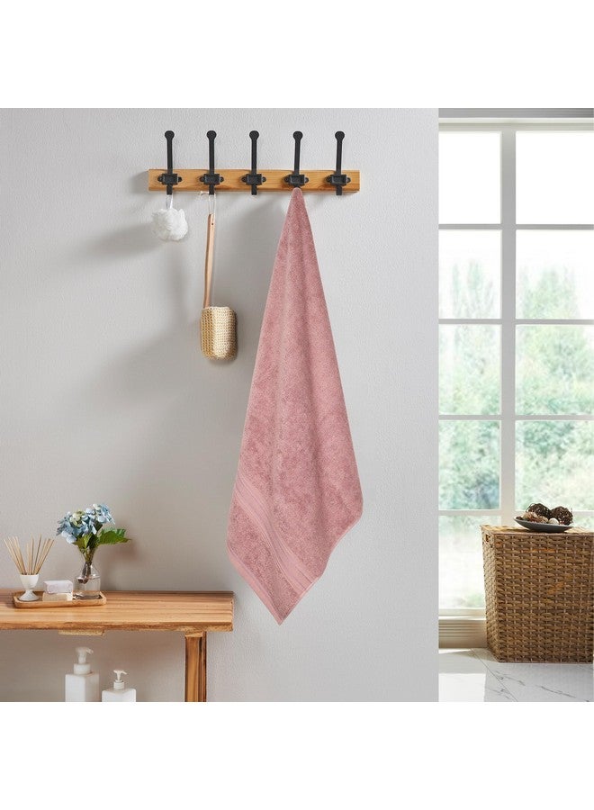 MYTRIDENT Bath Towel for Men Large Size, Cotton Bath Towel for Women, Classic Towel, 525 GSM 100% Cotton Towel for Bath, 1 Pc Bath Towel - Soft Berry - Image 2