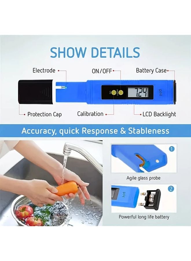 Yellow Digital PH TDS Water Tester Pen 0 14 PH Meter 0 9999ppm PPM Water Quality Detection - Image 4