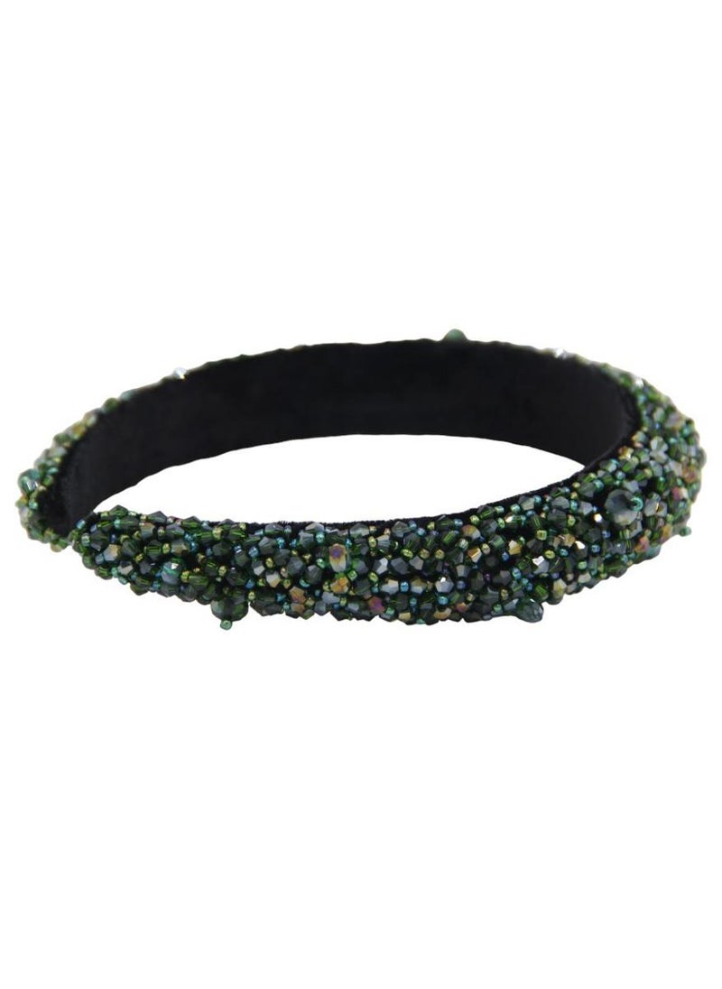 D'Daniela - Headband Monalisa For Women's and  Girls Green Bavarian Forest Stones Hand Made - Image 1