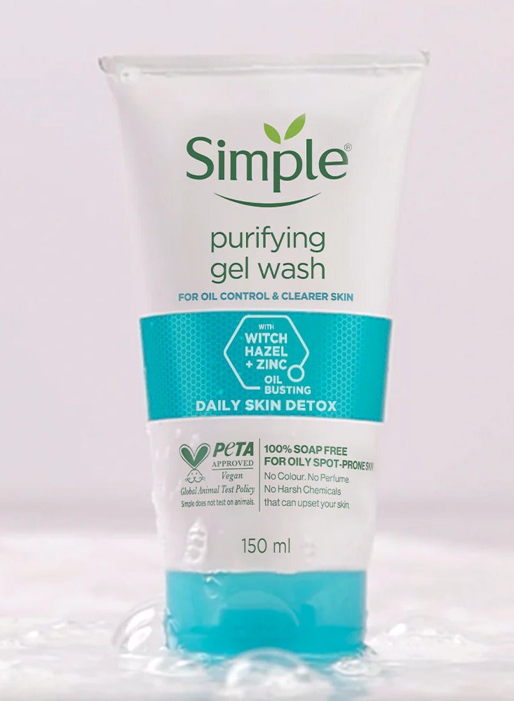 simple Purifying Gel Wash Enriched with Thyme,Zinc,and Witch hazel to purify and clean deeply,150ml - Image 2