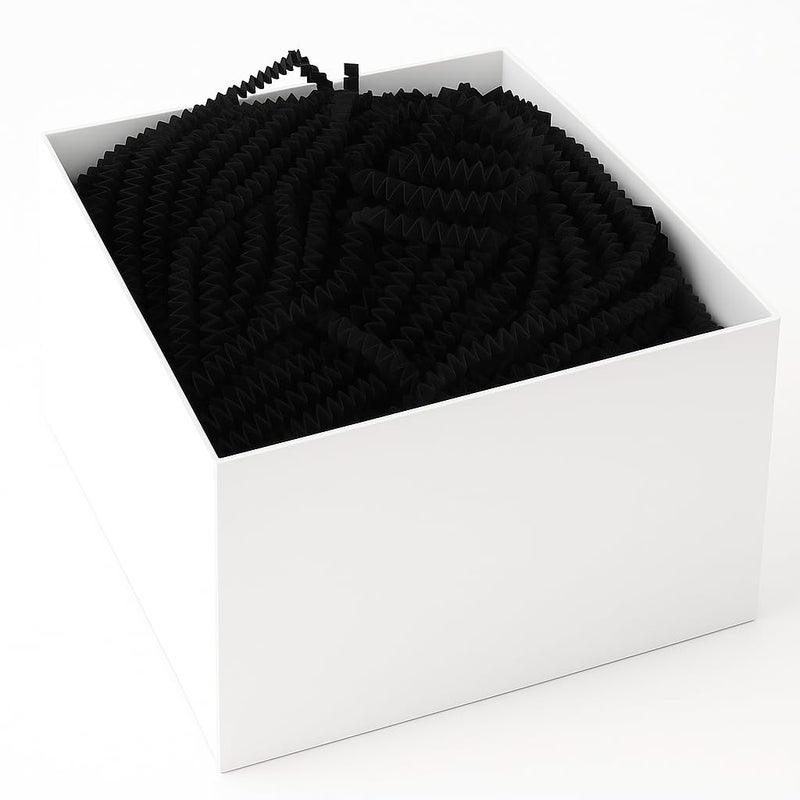 JPPL Crinkle Shredded Paper for Gift Wrapping, Basket & Hamper Filling | Eco-Friendly Kraft Confetti Filler for DIY, Return Gifts, Boxes & Crafts | Black | 500gm | - Image 3