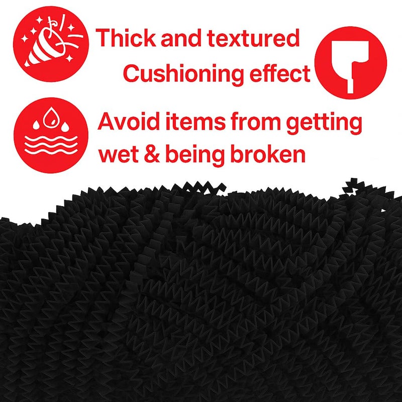 JPPL Crinkle Shredded Paper for Gift Wrapping, Basket & Hamper Filling | Eco-Friendly Kraft Confetti Filler for DIY, Return Gifts, Boxes & Crafts | Black | 500gm | - Image 4