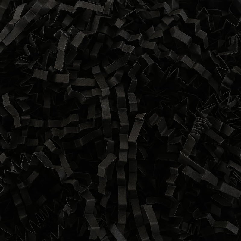 JPPL Crinkle Shredded Paper for Gift Wrapping, Basket & Hamper Filling | Eco-Friendly Kraft Confetti Filler for DIY, Return Gifts, Boxes & Crafts | Black | 500gm | - Image 1