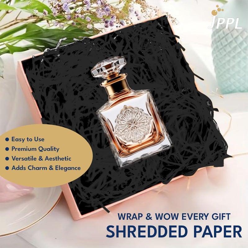 JPPL Crinkle Shredded Paper for Gift Wrapping, Basket & Hamper Filling | Eco-Friendly Kraft Confetti Filler for DIY, Return Gifts, Boxes & Crafts | Black | 500gm | - Image 5