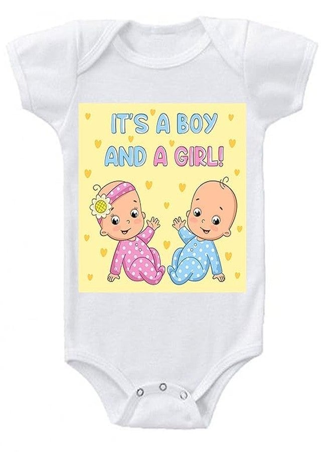 American Apple Baby Bodysuits Newborn Romper Half Sleeve Envelope Neck Cotton Blend Cute Outfit Twins, Twins Boy & Girls Rompers For Twins Baby Boy Girl (9-12 Months, Twins Blessings)