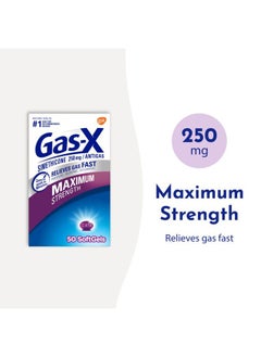 Gas-X Maximum Strength Gas Relief Softgels with Simethicone 250 mg for Bloating Relief - 50 Count  - Image 2