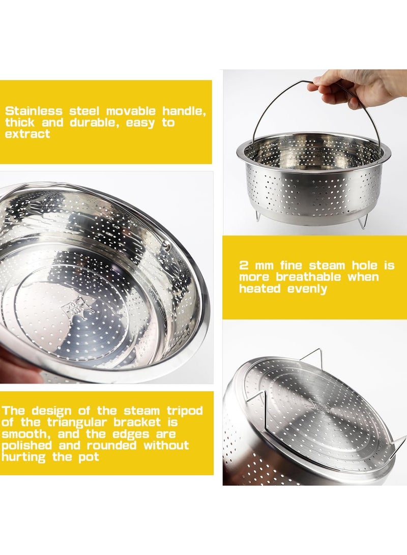 Stainless Steel Steamer Basket with Handle Rice Cooker Steaming Basket Metal Steamer Insert Steaming Rack for Rice Cooker Warmer Kitchen Cookware Silver（20cm） - Image 5