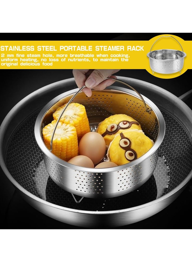 Stainless Steel Steamer Basket with Handle Rice Cooker Steaming Basket Metal Steamer Insert Steaming Rack for Rice Cooker Warmer Kitchen Cookware Silver（20cm） - Image 4