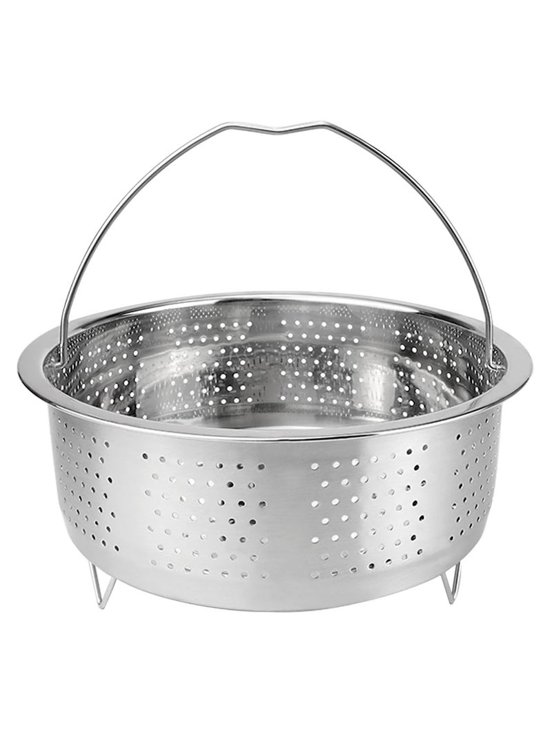 Stainless Steel Steamer Basket with Handle Rice Cooker Steaming Basket Metal Steamer Insert Steaming Rack for Rice Cooker Warmer Kitchen Cookware Silver（20cm） - Image 1
