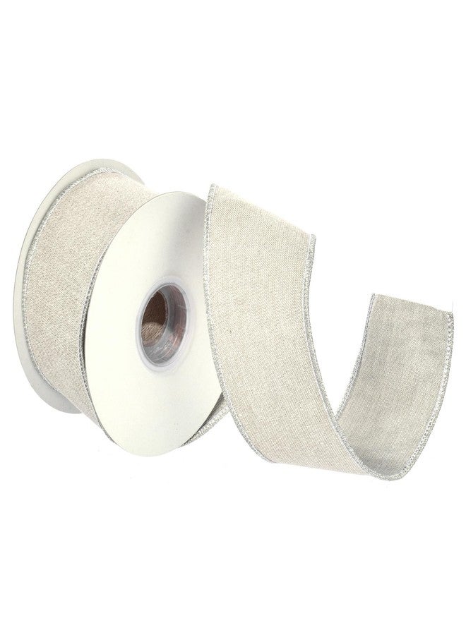 Vickerman 2.5" Silver Chambre/Metallic Double Fused Tissue Back Ribbon.