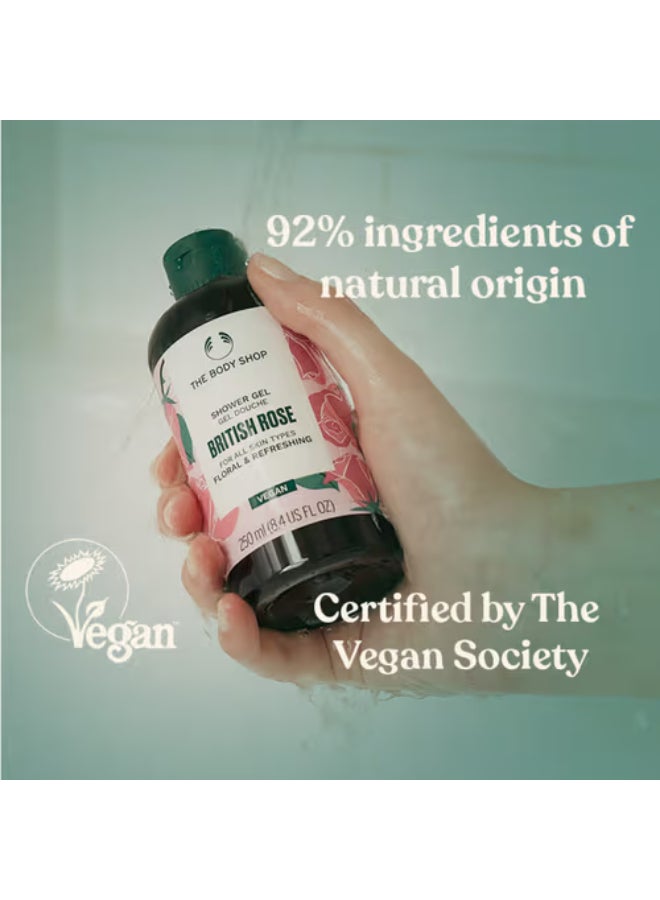 THE BODY SHOP British Rose Shower Gel Floral & Refreshing – Gentle Bath & Body Wash with Hand-Picked British Rose Extract | Romantic Floral Rose Fragrance | Tender Cleansing for Sensitive Skin | Non-Sticky, Dermatologically Tested, 250ml - Image 4