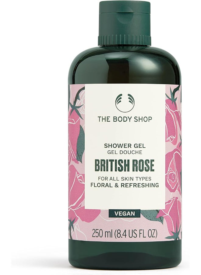 THE BODY SHOP British Rose Shower Gel Floral & Refreshing – Gentle Bath & Body Wash with Hand-Picked British Rose Extract | Romantic Floral Rose Fragrance | Tender Cleansing for Sensitive Skin | Non-Sticky, Dermatologically Tested, 250ml - Image 1