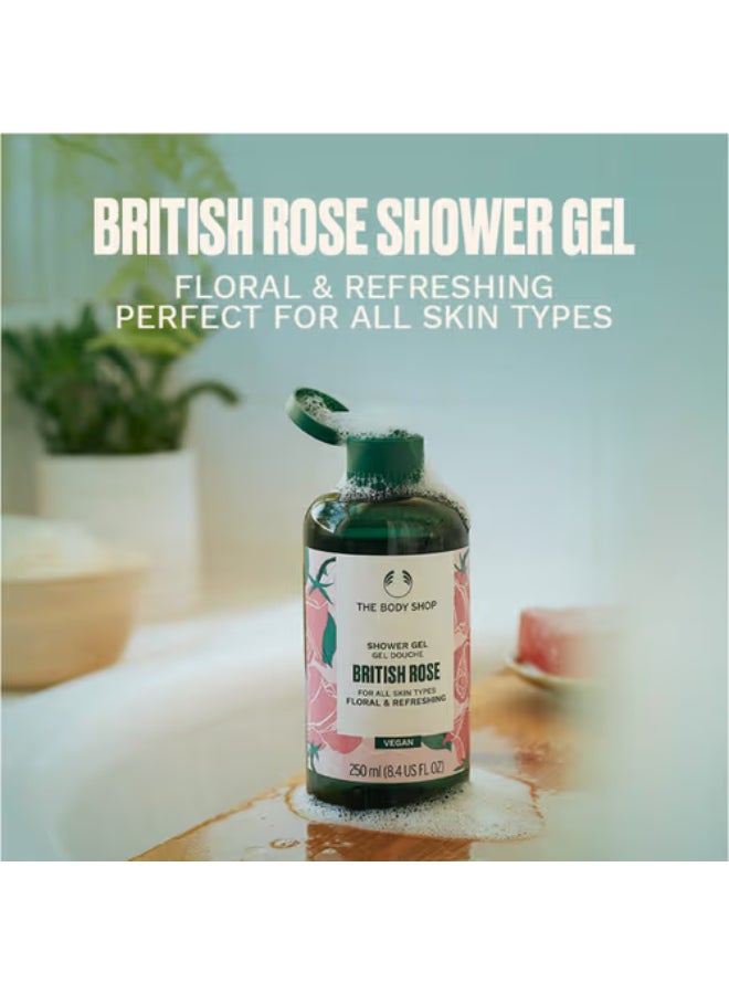 THE BODY SHOP British Rose Shower Gel Floral & Refreshing – Gentle Bath & Body Wash with Hand-Picked British Rose Extract | Romantic Floral Rose Fragrance | Tender Cleansing for Sensitive Skin | Non-Sticky, Dermatologically Tested, 250ml - Image 3